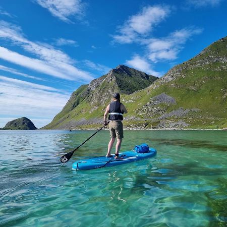 Feriehus Med Flott Havutsikt Ved Hauklandstranden Leknes Exteriér fotografie