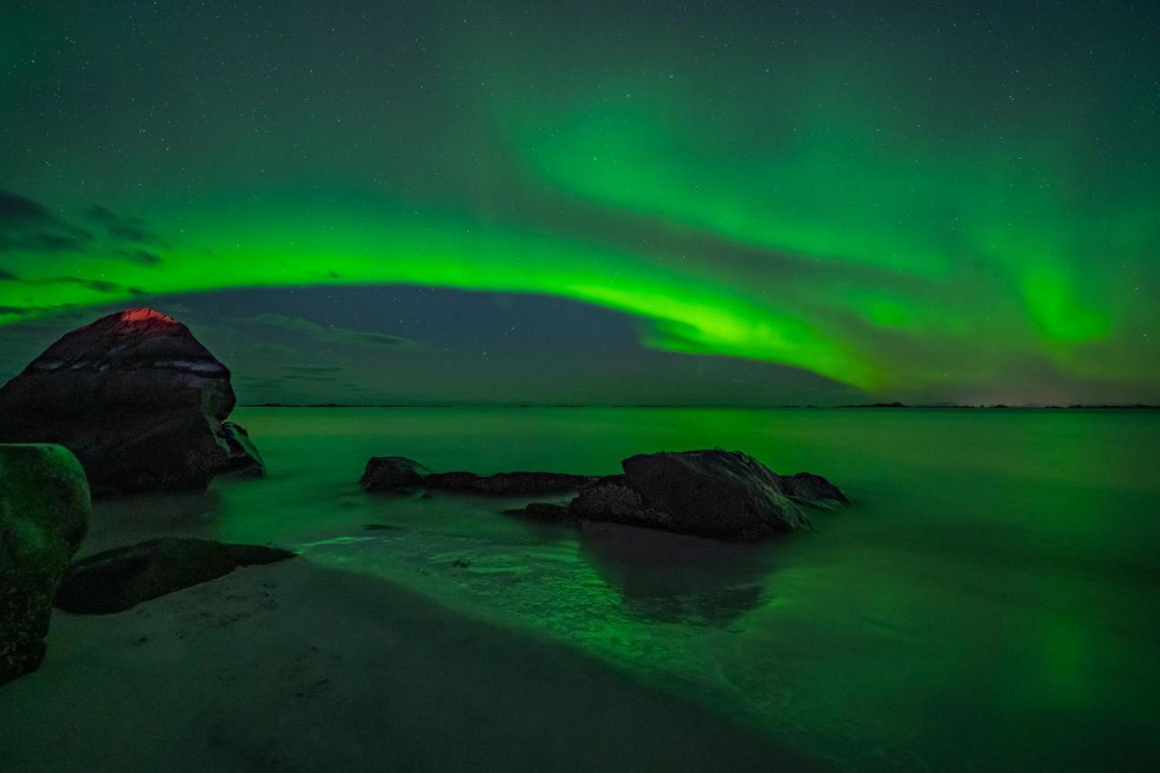 Feriehus Med Flott Havutsikt Ved Hauklandstranden Leknes Exteriér fotografie