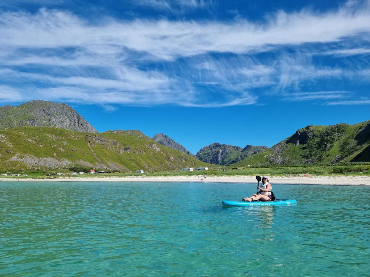 Feriehus Med Flott Havutsikt Ved Hauklandstranden Leknes Exteriér fotografie
